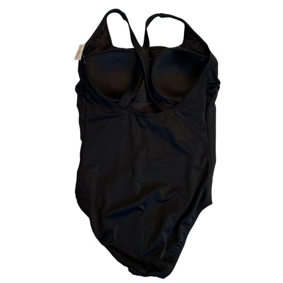Lands' End Women's Plus Size Tugless X-Back One Piece Swimsuit 16W Black UPF 50 - Picture 7 of 13